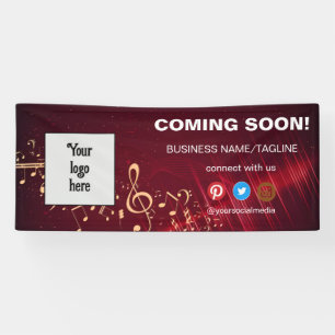 Coming Soon Social Media & Business Logo Minimal Banner