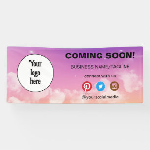 Coming Soon Social Media & Business Logo Minimal Banner