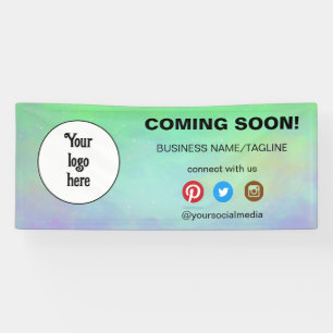 Coming Soon Social Media & Business Logo Minimal Banner