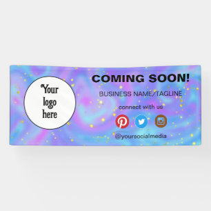 Coming Soon Social Media & Business Logo Minimal Banner