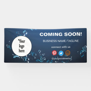 Coming Soon Social Media & Business Logo Minimal Banner