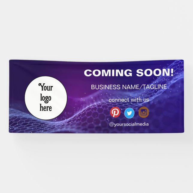 Coming Soon Social Media & Business Logo Minimal Banner (Horizontal)