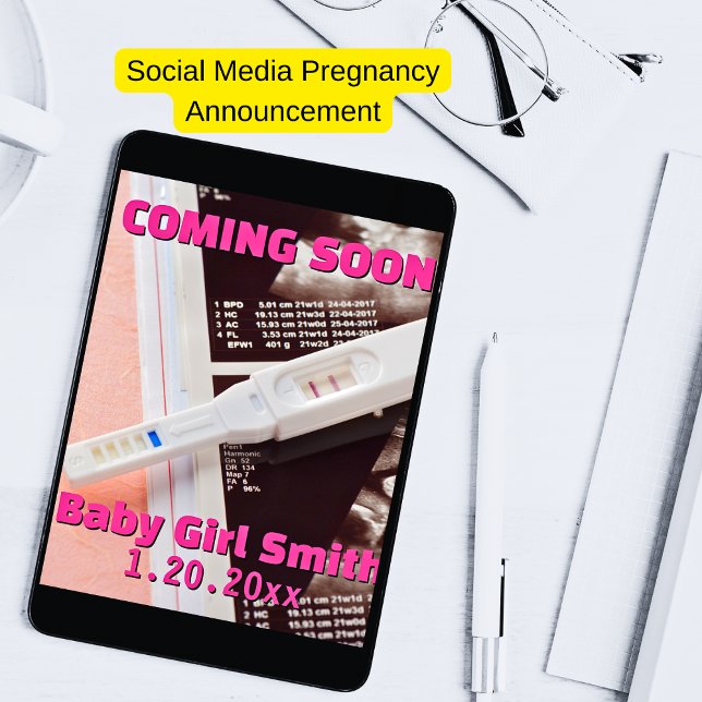 Coming Soon Social Media Positive Girl Pregnancy Announcement (Social Media Pregnancy Girl Announcement)