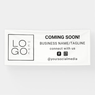 Coming Soon Social Media & Square Business Logo Banner