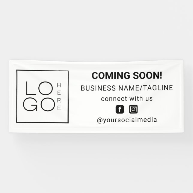 Coming Soon Social Media & Square Business Logo Banner (Horizontal)