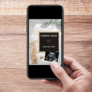 Coming Soon Sonogram Photo Pregnancy Announcement
