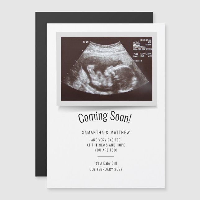 Coming Soon Ultrasound Photo Pregnancy (Front/Back)