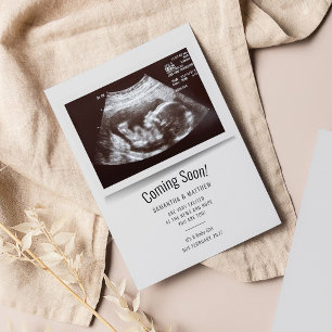 Coming Soon Ultrasound Photo Pregnancy Announcemen