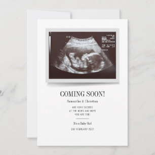 Coming Soon Ultrasound Photo Pregnancy Announcemen Invitation