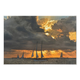 Coming Storm at Sunset in Key West, Florida Photo  Print