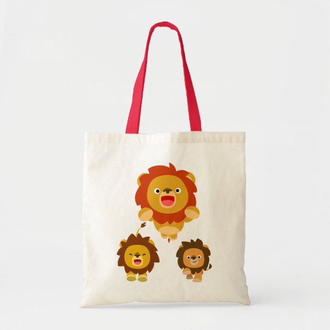 'Coming!!' Three Cute Cartoon Lions Bag (Front)
