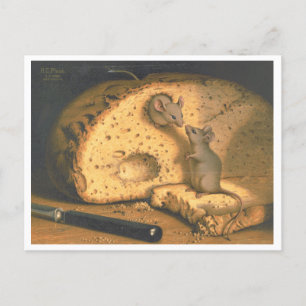 "Coming through the Rye" Mice in Bread Postcard