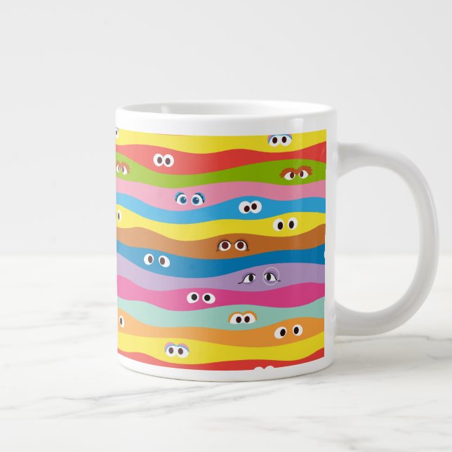 Coming Together Eyes Pattern Large Coffee Mug (Right)