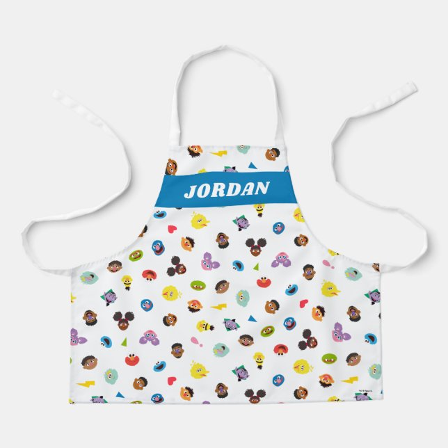Coming Together Faces Pattern | Add Your Name Apron (Front)
