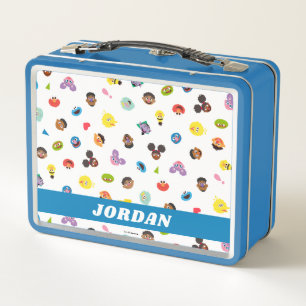 Coming Together Faces Pattern Add Your Name Metal Lunch Box