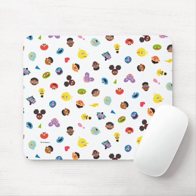 Coming Together Faces Pattern Mouse Mat (With Mouse)