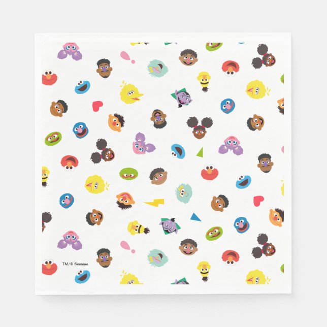 Coming Together Faces Pattern Napkin (Front)