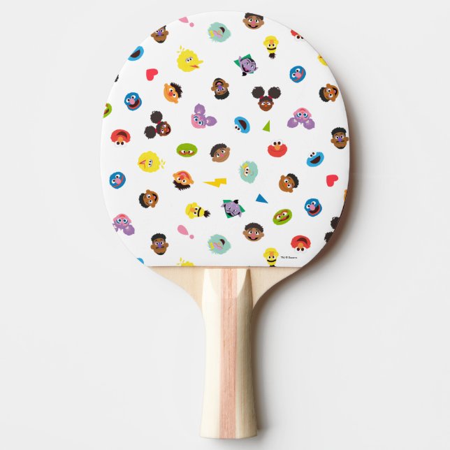 Coming Together Faces Pattern Ping Pong Paddle (Front)