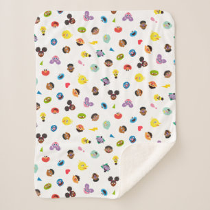 Coming Together Faces Pattern Sherpa Blanket