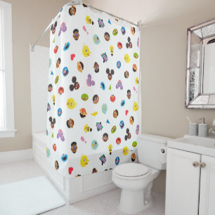 Coming Together Faces Pattern Shower Curtain