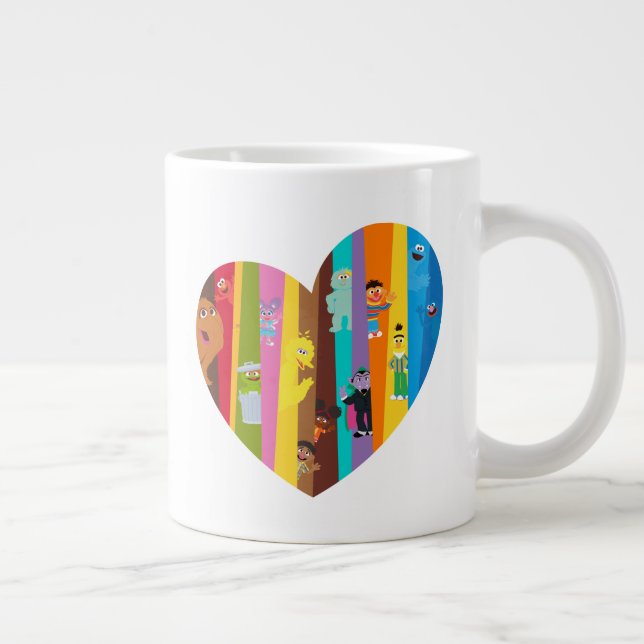 Coming Together Heart Large Coffee Mug (Right)