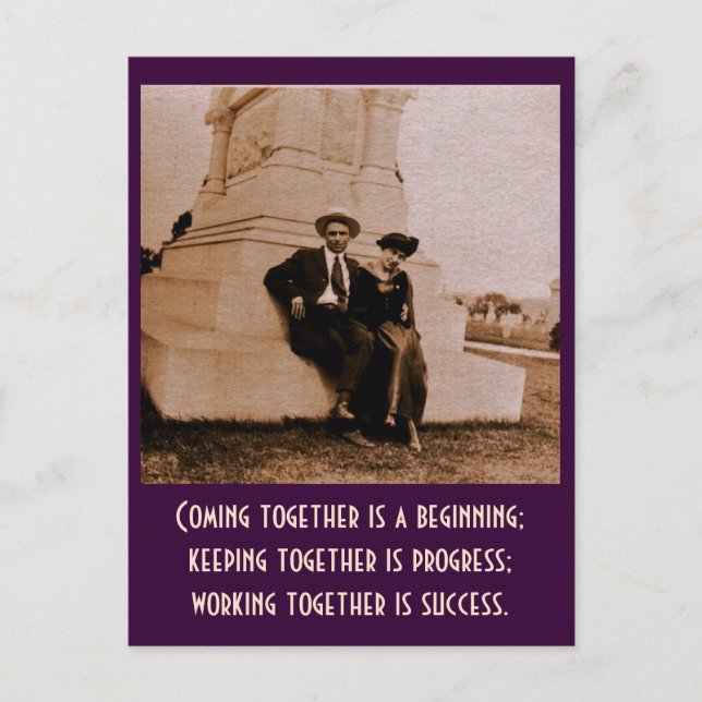 Coming together is a beginning; keeping together.. postcard (Front)