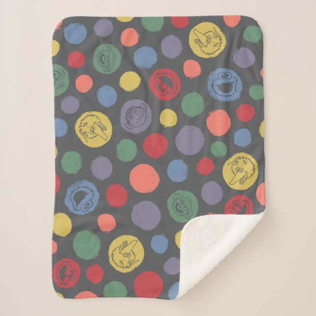 Coming Together Polka Dot Pattern Sherpa Blanket (Front)