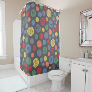 Coming Together Polka Dot Pattern Shower Curtain