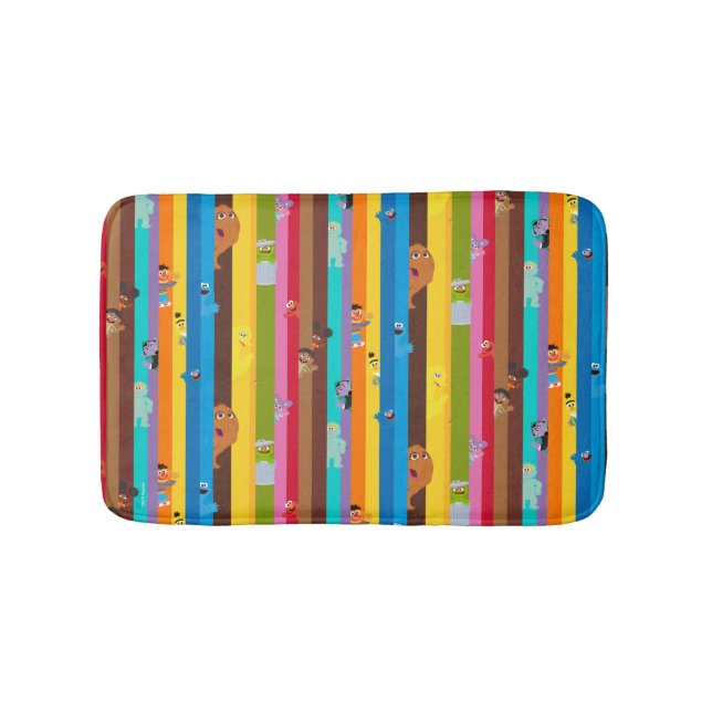 Coming Together Stripe Pattern Bath Mat (Front)