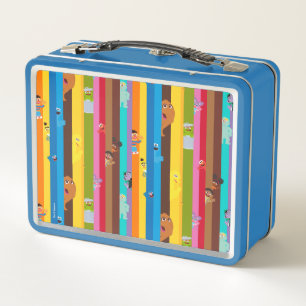 Coming Together Stripe Pattern Metal Lunch Box