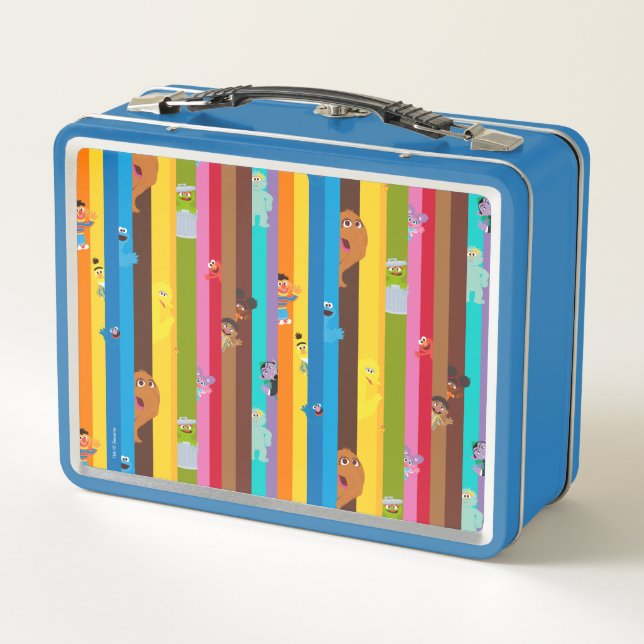Coming Together Stripe Pattern Metal Lunch Box (Back)