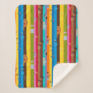 Coming Together Stripe Pattern Sherpa Blanket