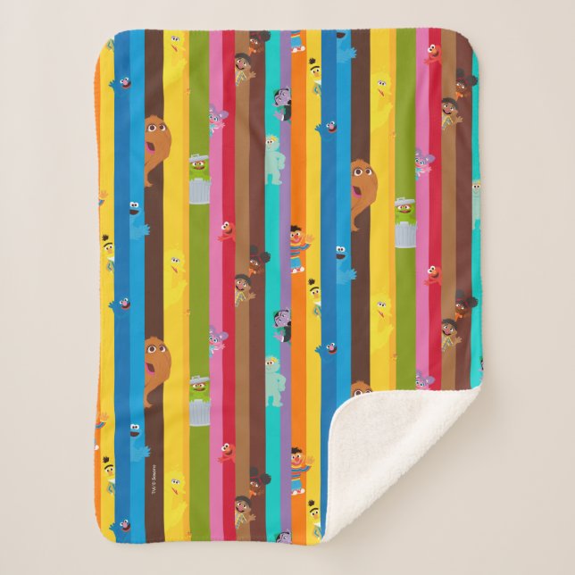 Coming Together Stripe Pattern Sherpa Blanket (Front)