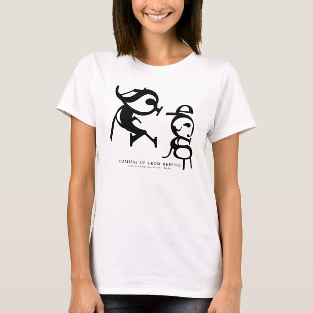 Coming Up From Behind baby doll t-shirt (Front)