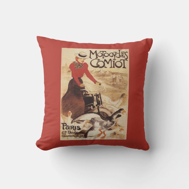Comiot Motocycles Woman and Geese Promo Poster Cushion (Front)