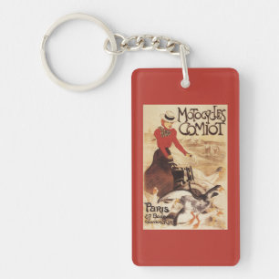 Comiot Motocycles Woman and Geese Promo Poster Key Ring