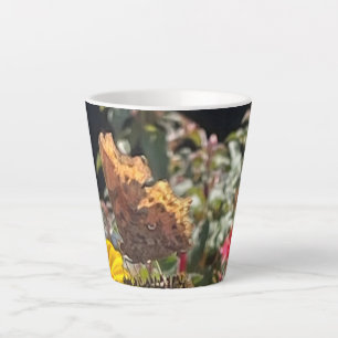 Comma Butterfly on a Rudbeckia Flower Latte Mug