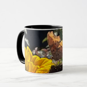 Comma Butterfly on a Rudbeckia Flower Mug