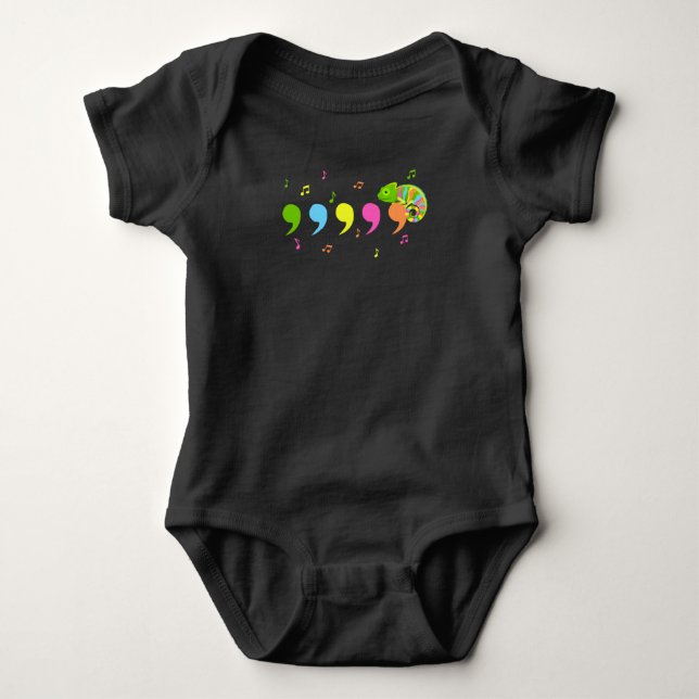 Comma Chameleon  Lizard Reptiles Baby Bodysuit (Front)