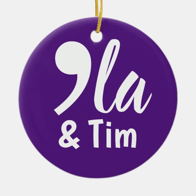 Comma Kamala and Tim 2024 Ceramic Tree Decoration (Front)
