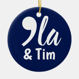 Comma Kamala and Tim 2024 Ceramic Tree Decoration