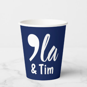 Comma Kamala and Tim 2024 Paper Cups
