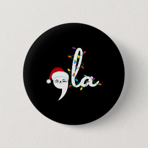 Comma La 2024 Funny Christmas Cat Lady Cat Xmas  6 Cm Round Badge