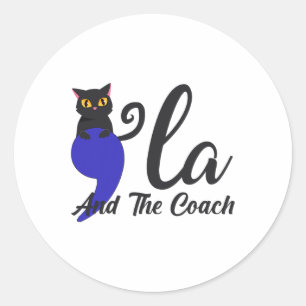 Comma La And The Coach Harris Cat Tim Wheimer Coac Classic Round Sticker