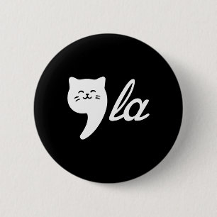 Comma La Cat Ladies For Kamala Harris Kids Girls F 6 Cm Round Badge