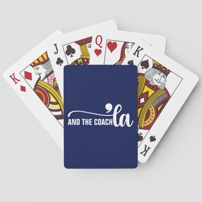Comma la & Coach | Kamala Harris Coach Blue Playing Cards (Back)