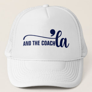 Comma la & Coach   Kamala Harris Coach Blue Trucker Hat