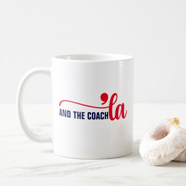 Comma la & Coach | Kamala Harris Coach Coffee Mug (With Donut)