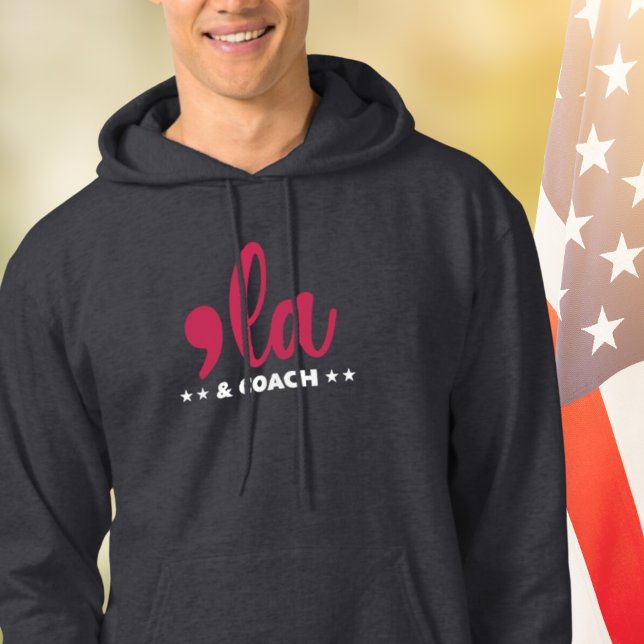 Comma la & Coach-Kamala Harris Tim Walz Dark Hoodie (Creator Uploaded)