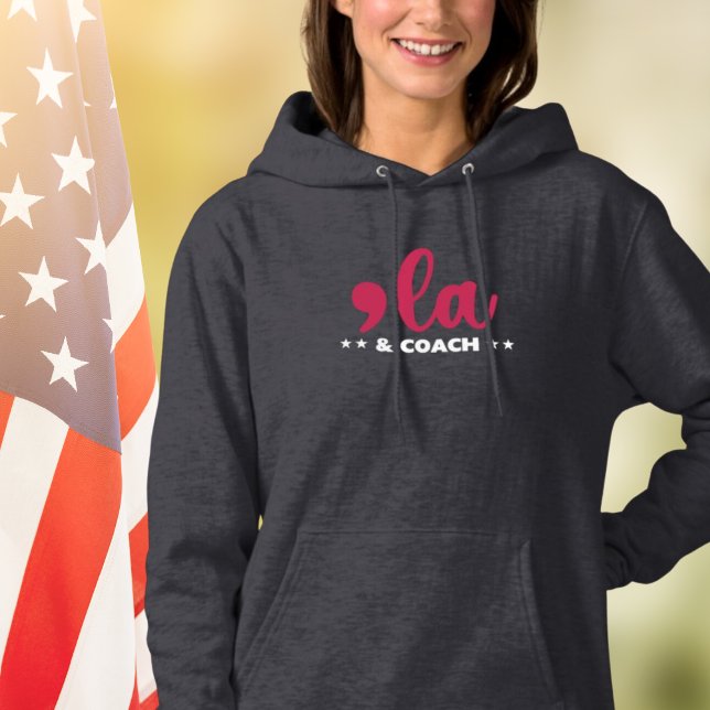 Comma la & Coach-Kamala Harris Tim Walz LadiesDark Hoodie (Creator Uploaded)